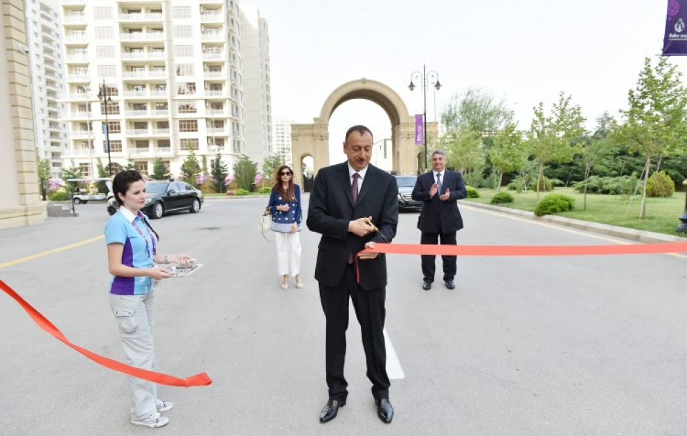 Präsident Ilham Aliyev hat an der Eröffnung von Athleten- und Mediendörfern der ersten Europäischen Spiele teilgenommen VIDEO