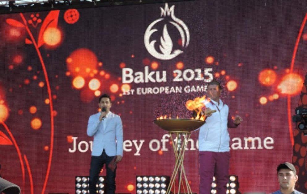 Flame of first European Games arrives in Khizi VIDEO