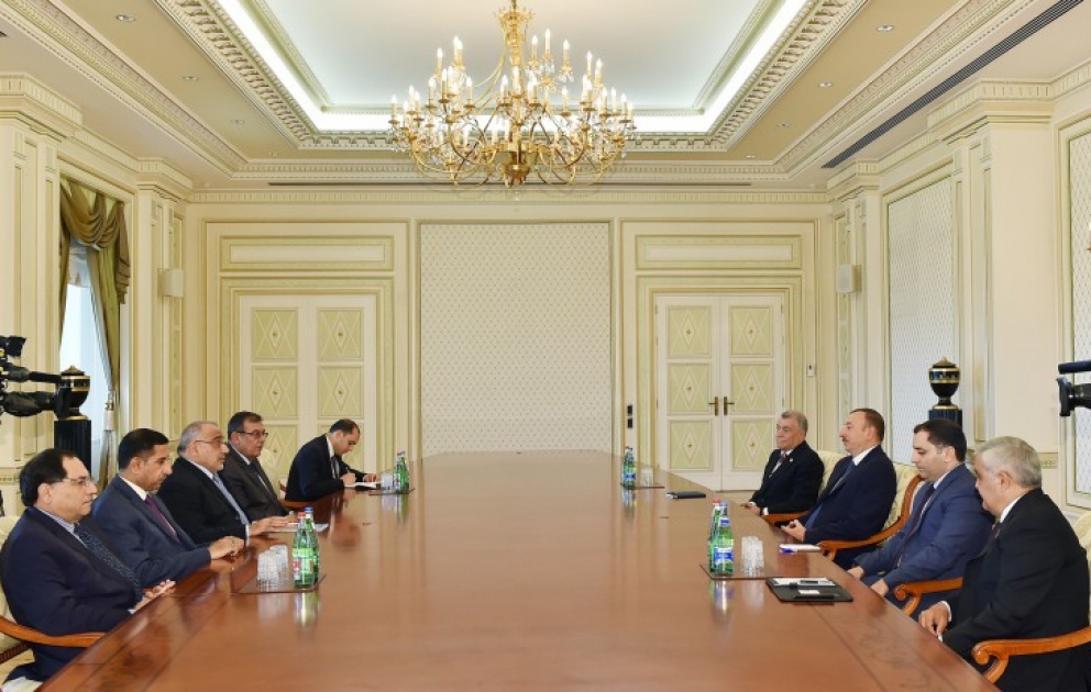 Aserbaidschans Präsident Ilham Aliyev hat eine Delegation unter der Leitung des irakischen Ölministers empfangen VIDEO