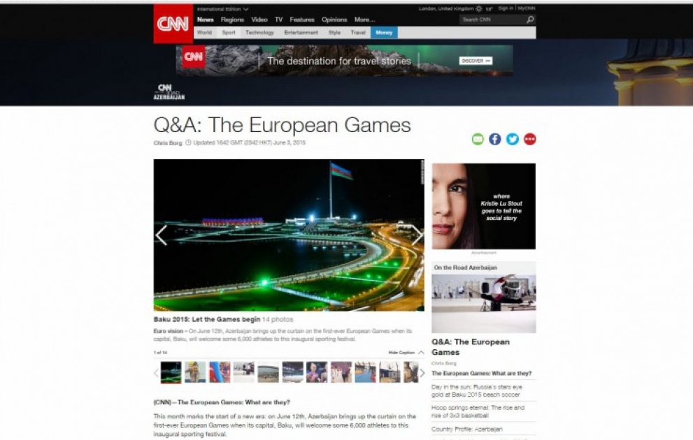 CNN ilk Avropa Oyunlarının əhəmiyyətindən bəhs edir VİDEO