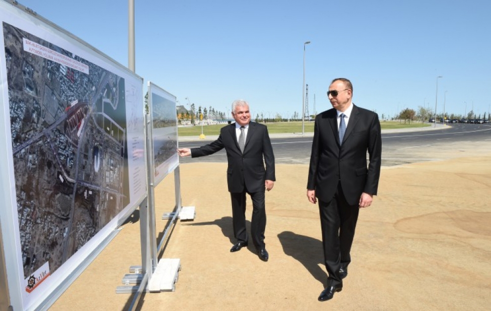 La mise en service des échangeurs routiers de l’autoroute Bakou – Elet – Gazakh - Géorgie et du passage souterrain à Bayil VIDEO