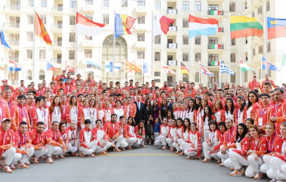 President Ilham Aliyev met athletes who will represent Azerbaijan in the first European Games VIDEO