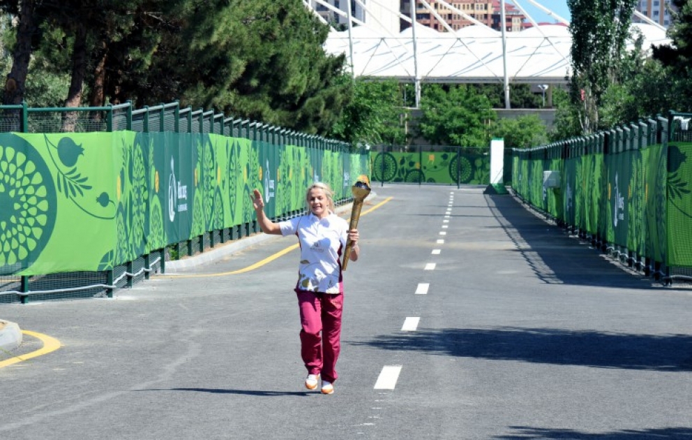The Baku 2015 Flame tours European Games venues VIDEO