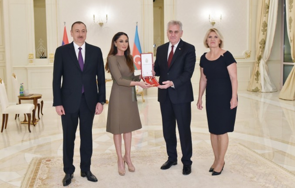 President Ilham Aliyev met with President of Serbia Tomislav NikolicFirst lady Mehriban Aliyeva awarded with Serbia`s Sretenjski Order VIDEO