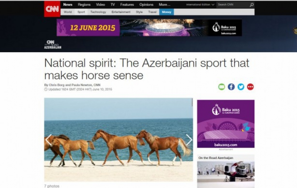 CNN issues article on Karabakh horses and Azerbaijani national sport Chovgan VIDEO
