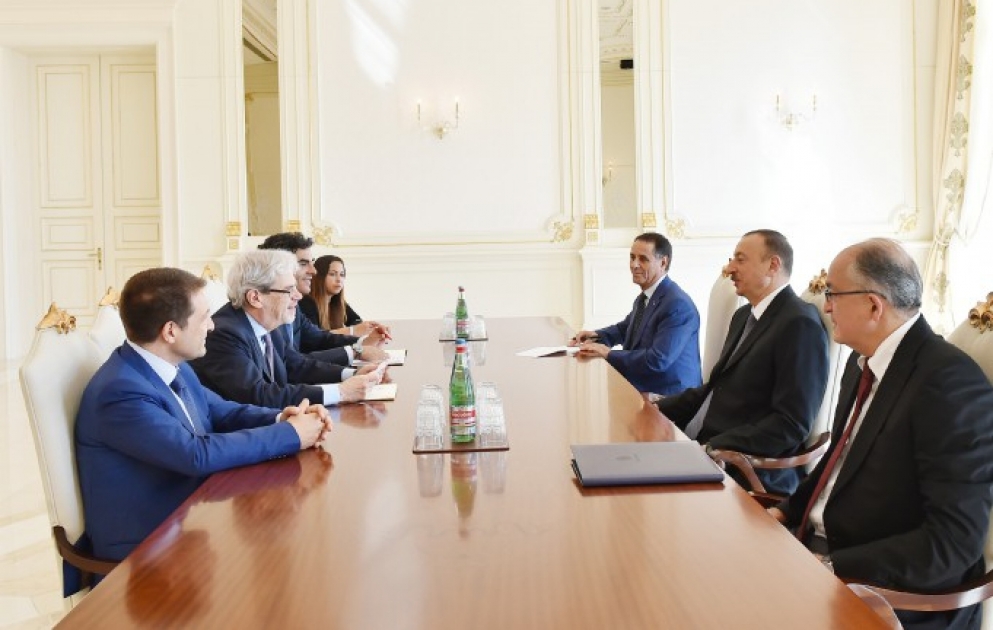 Präsident von Aserbaidschan Ilham Aliyev hat den ersten Stellvertreter des italienischen Premierministers empfangen VIDEO