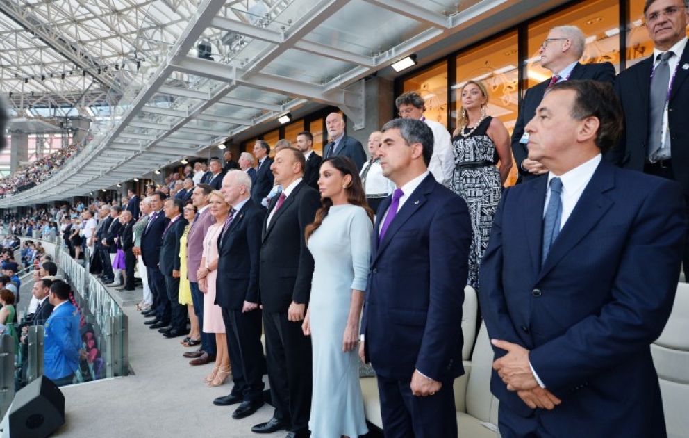Große Schlussfeier: Europaspiele 2015 in Baku offiziell beendet Aserbaidschans Präsident Ilham Aliyev wohnte der Zeremonie bei VIDEO