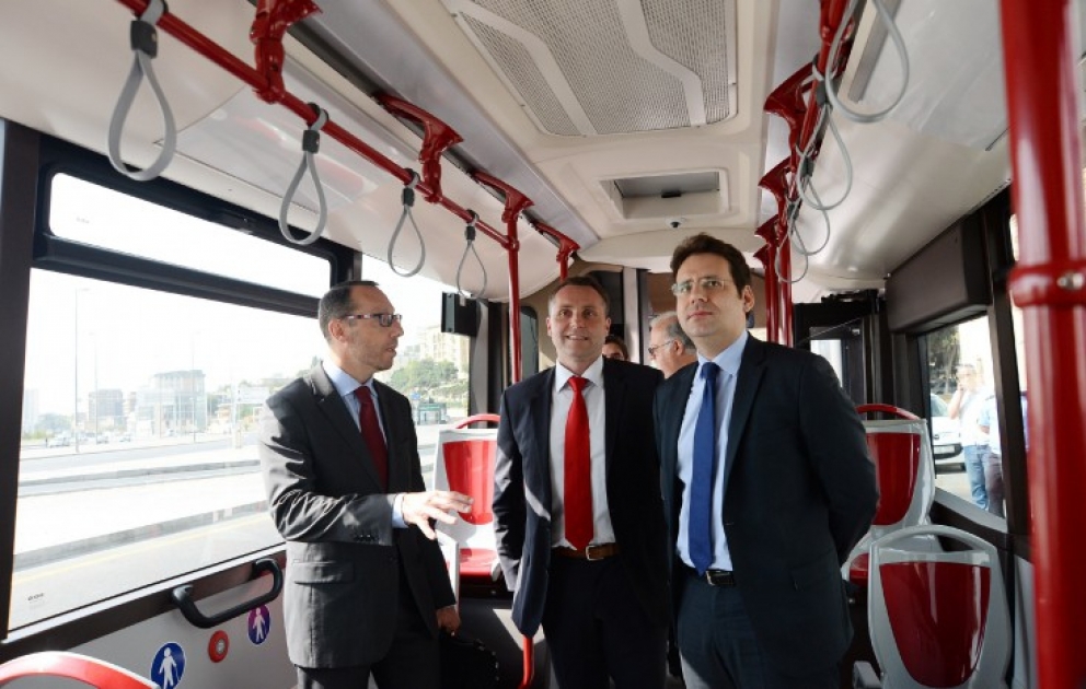 French State Secretary views buses of BakuBus LLC VIDEO