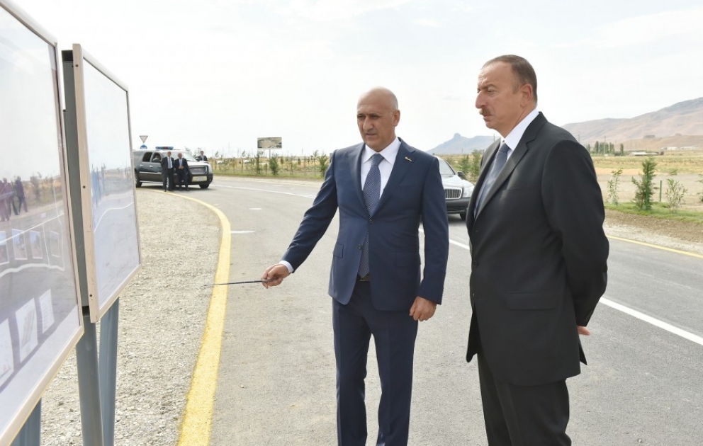 Le président Ilham Aliyev a participé à l'ouverture de la route Siyazan - Machrif VIDEO
