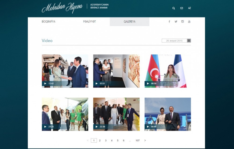 Le site officiel de la première dame d'Azerbaïdjan renouvelé VIDEO