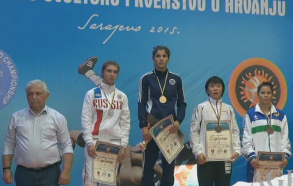 Азербайджанская спортсменка завоевала золотую медаль на чемпионате мира по борьбе ВИДЕО