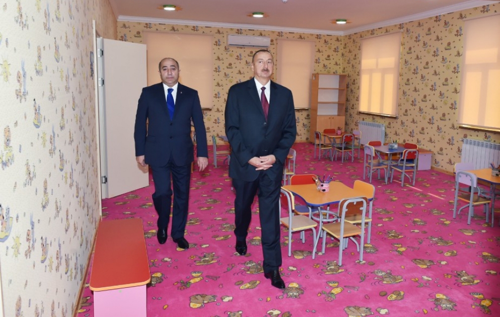 President Ilham Aliyev attended the opening of an orphanage-kindergarten in Kurdamir VIDEO