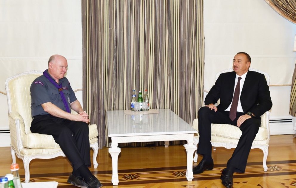 Aserbaidschans Präsident Ilham Aliyev hat den Vorsitzenden und Generalsekretär der Weltpfadfinderorganisation empfangen VIDEO