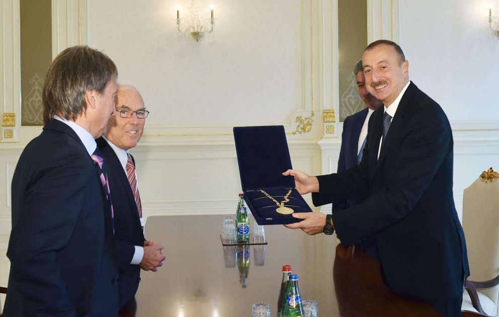 President Ilham Aliyev received the President of the International Fair Play Committee, and the President and Vice-President of the European Fair Play MovementThe head of state was presented with the special medal of the International Fair Play Committee VIDEO