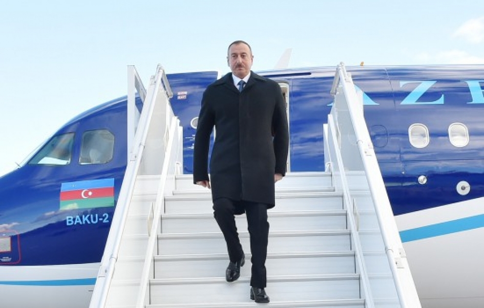 President Ilham Aliyev arrived in Kazakhstan for a meeting of the Council of CIS Heads of State VIDEO