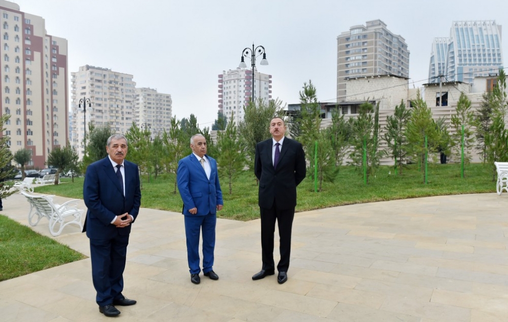 President Ilham Aliyev attended the opening of the new roads and parks, the reconstructed streets and avenues in Baku VIDEO