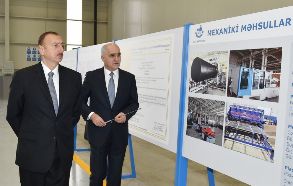 Le président Ilham Aliyev inaugure l'usine des installations techniques à Soumgaït VIDEO