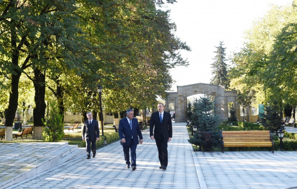 President Ilham Aliyev arrived in Zagatala district VIDEO