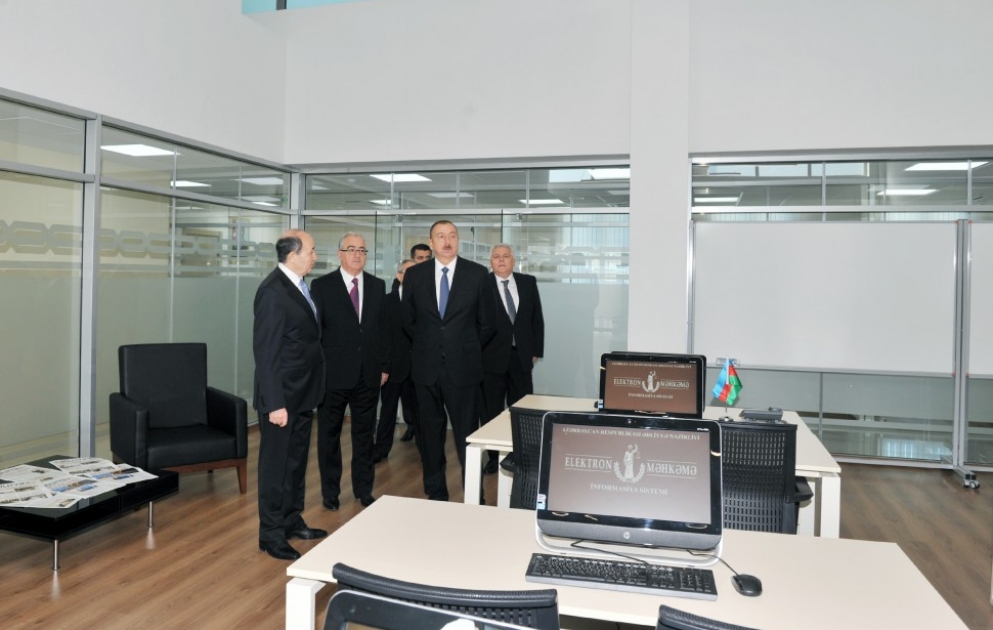 President Ilham Aliyev attended the opening of a new administrative building of the Shaki Court Complex VIDEO