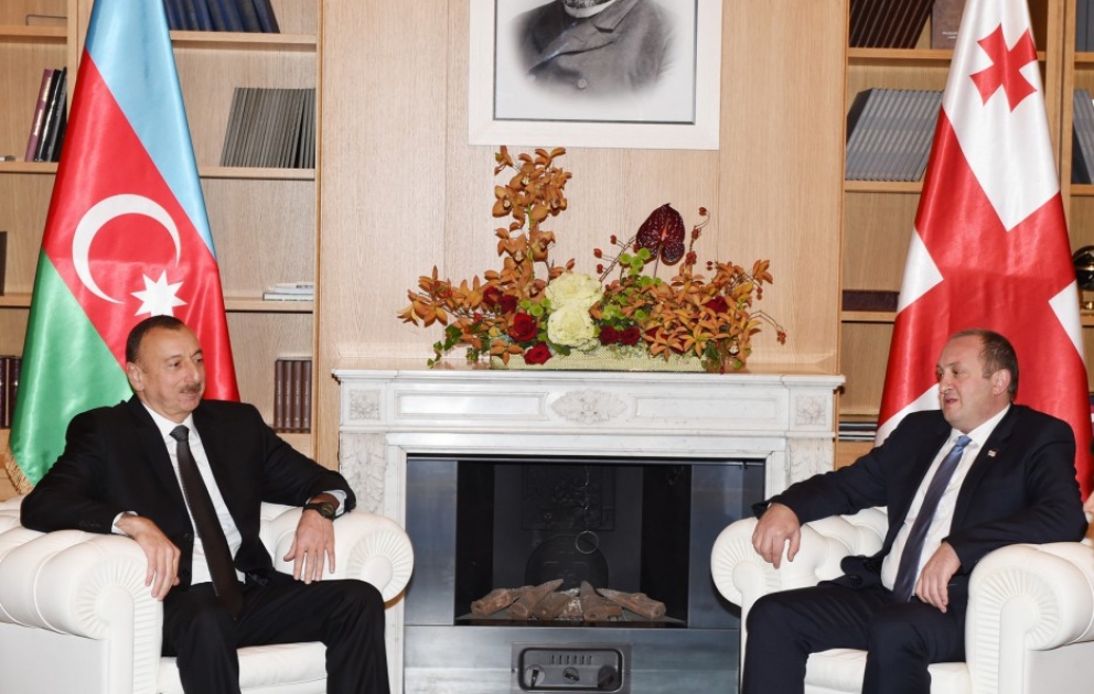President Ilham Aliyev and President of Georgia Giorgi Margvelashvili held a one-on-one meeting VIDEO
