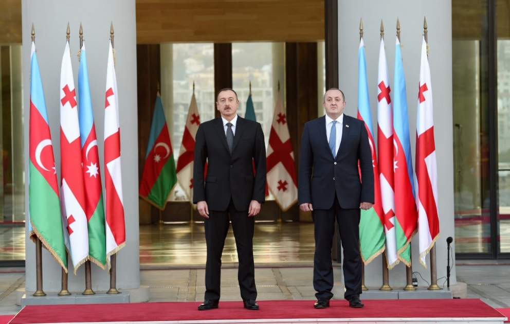 Official welcoming ceremony for President Ilham Aliyev was held in Tbilisi VIDEO