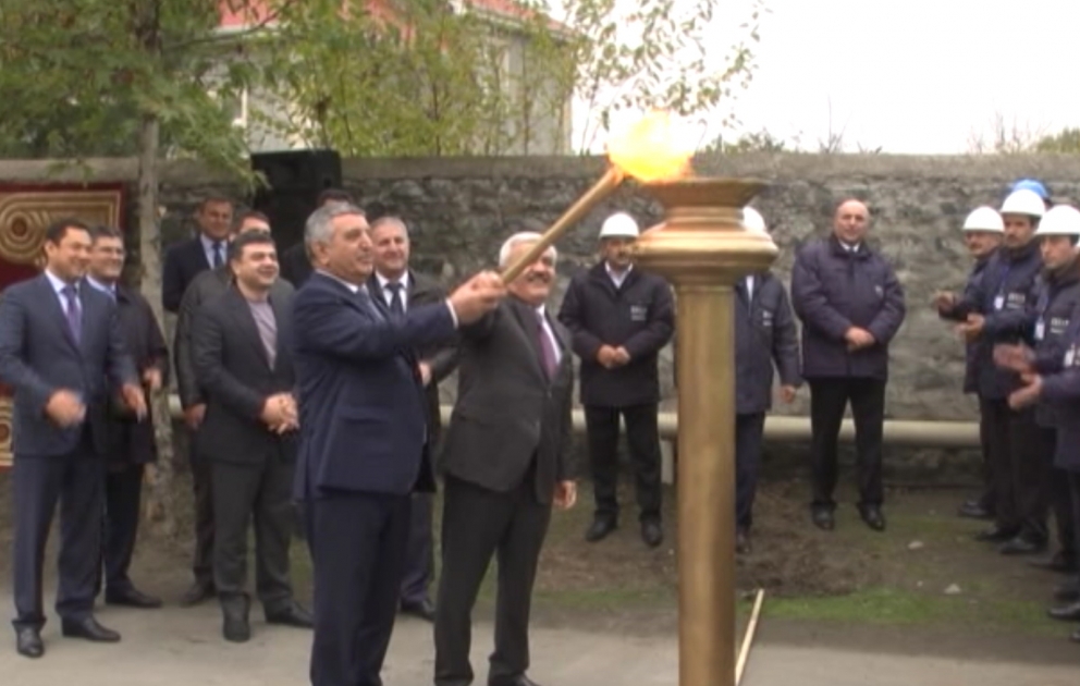 Zaqatalanın Mosul kəndinə ilk dəfə təbii qaz verilib VİDEO