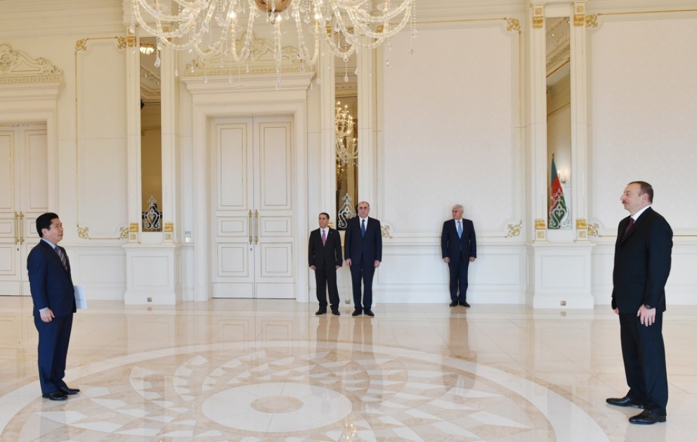 President Ilham Aliyev received the credentials of the incoming Korean Ambassador VIDEO