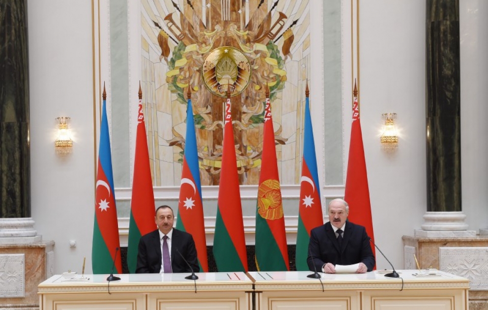 Presidents of Azerbaijan and Belarus made statements for the press VIDEO
