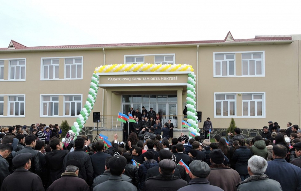 Şəkinin ən ucqar kəndində yeni məktəb binası istifadəyə verilib VİDEO