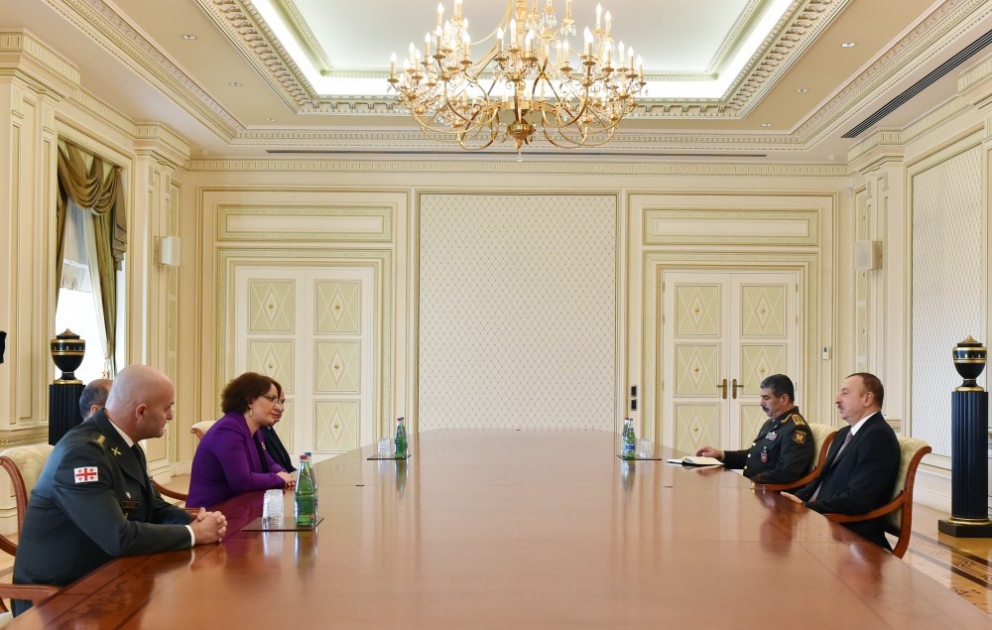 Entretien du président de la République avec la ministre géorgienne de la Défense VIDEO