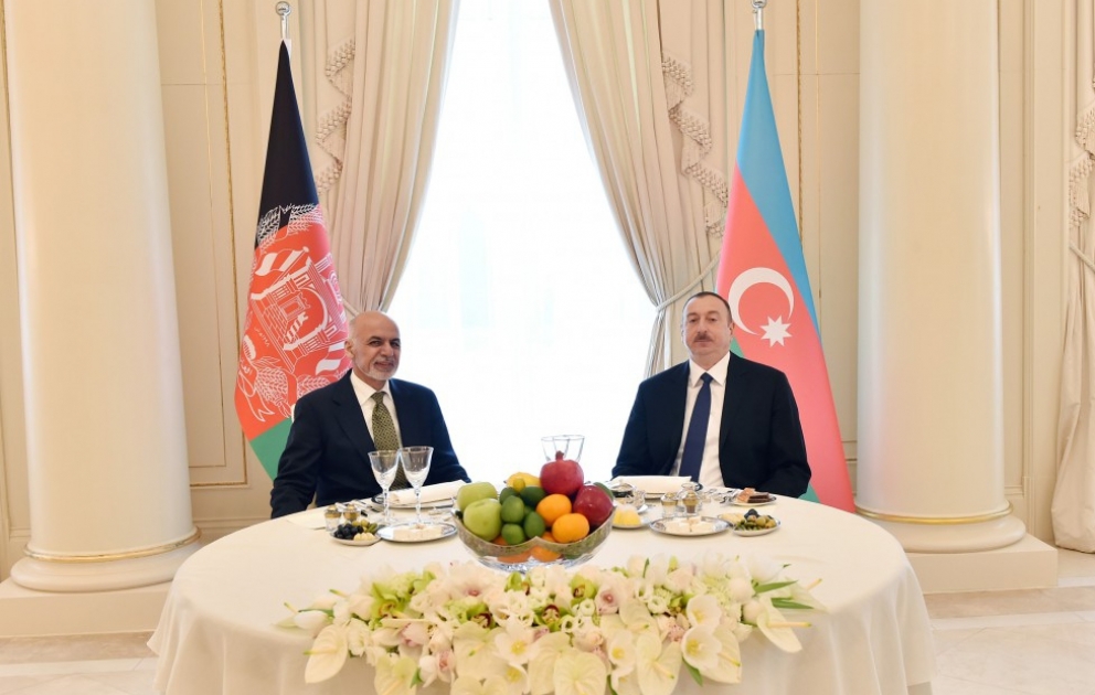 President Ilham Aliyev hosted official dinner reception in honor of Afghan President Mohammad Ashraf Ghani VIDEO