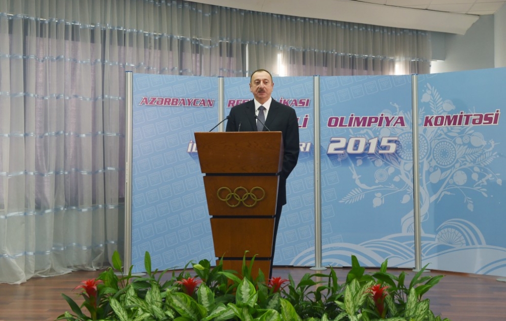 President Ilham Aliyev attended a ceremony dedicated to sport results of 2015VIDEO