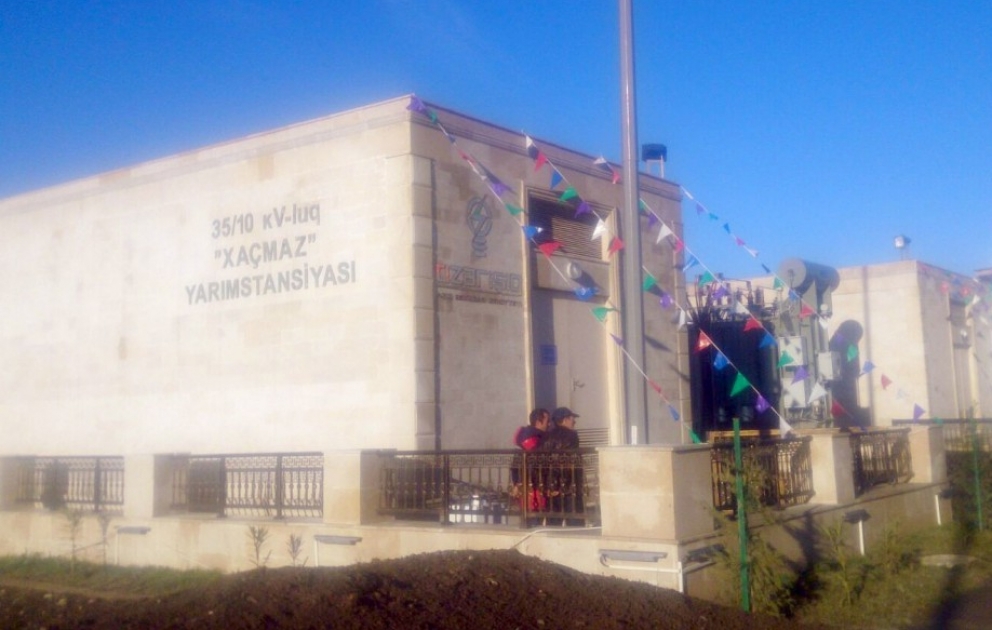 Xaçmaz rayonunda müasir avadanlıqlarla təchiz olunan iki yarımstansiya istifadəyə verilib VİDEO