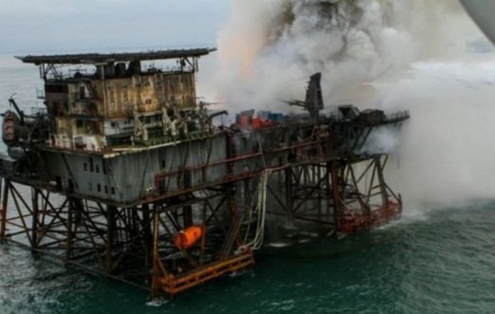 Потушен пожар на одной из газовых скважин основания номер 10 месторождения «Гюнешли» ВИДЕО