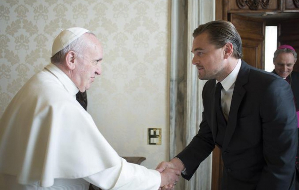 Məşhur aktyor Leonardo di Kaprio Roma Papası ilə görüşüb VİDEO