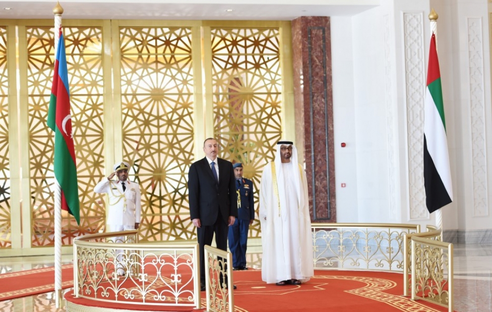 Official welcoming ceremony for President Ilham Aliyev was held in Abu Dhabi VIDEO