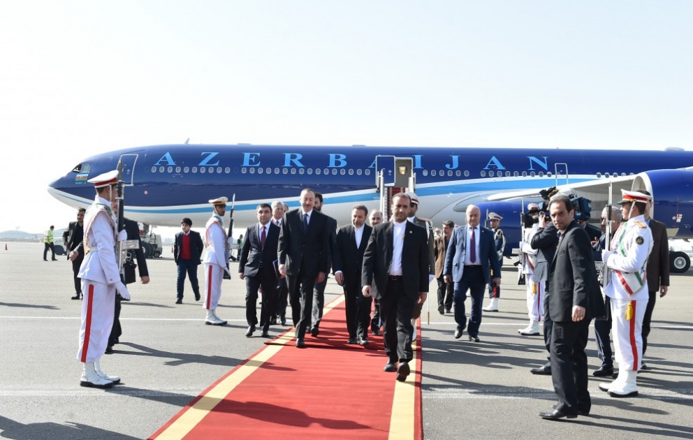Präsident Ilham Aliyev ist zu Staatsbesuch im Nachbarland Iran eingetroffen VIDEO