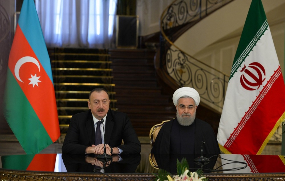 Präsidenten von Aserbaidschan und dem Iran treten mit gemeinsamer Presseerklärung auf VIDEO