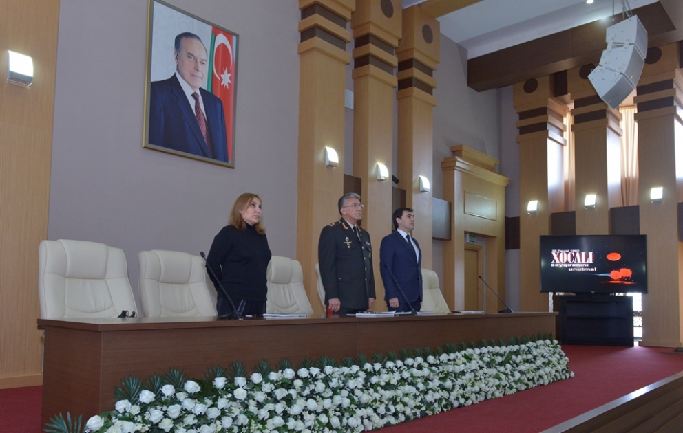 FHN Akademiyasında Xocalı soyqırımı ilə bağlı anma mərasimi keçirilib VİDEO