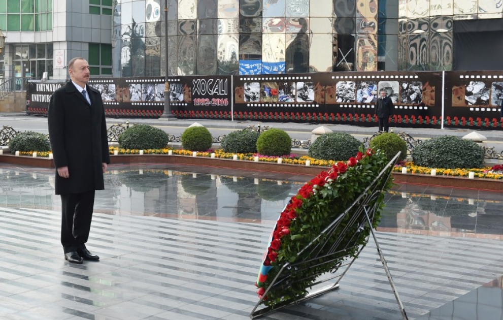 Le président azerbaïdjanais participe à la cérémonie d’hommage aux victimes de la tragédie de Khodjaly VIDEO