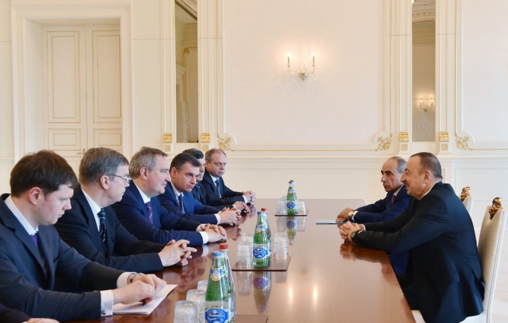 President Ilham Aliyev received a delegation led by the Russian deputy Prime Minister VIDEO