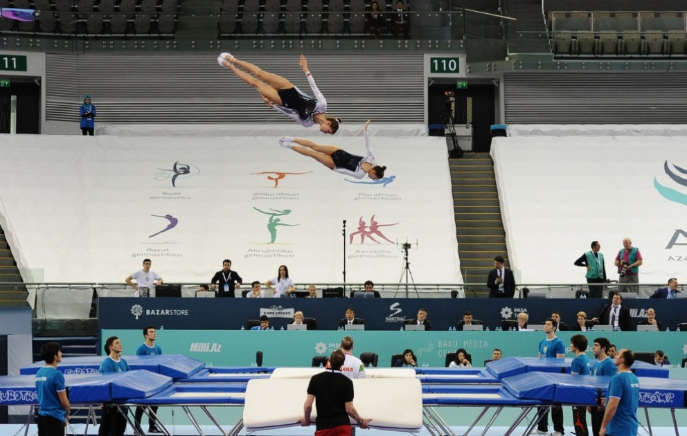 Azərbaycan gimnastları sinxron çıxışlarda finala çıxıblar [YENİLƏNİB] VİDEO