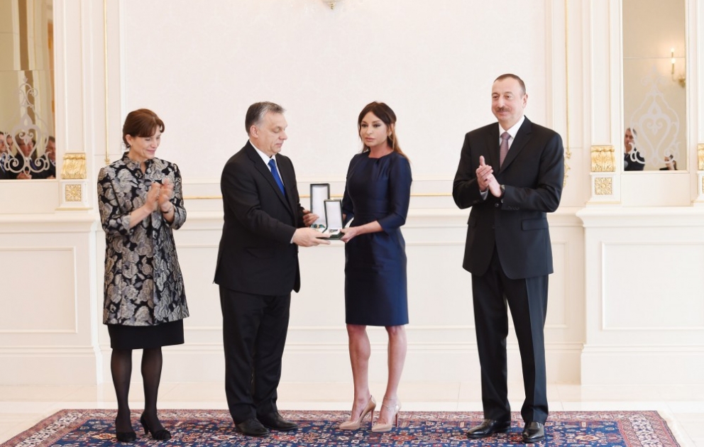 Azerbaijani first lady Mehriban Aliyeva awarded high order of Hungary VIDEO