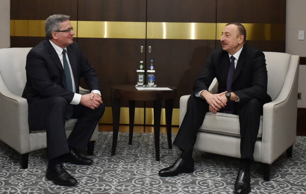 President Ilham Aliyev received former Polish President Bronisław Komorowski VIDEO
