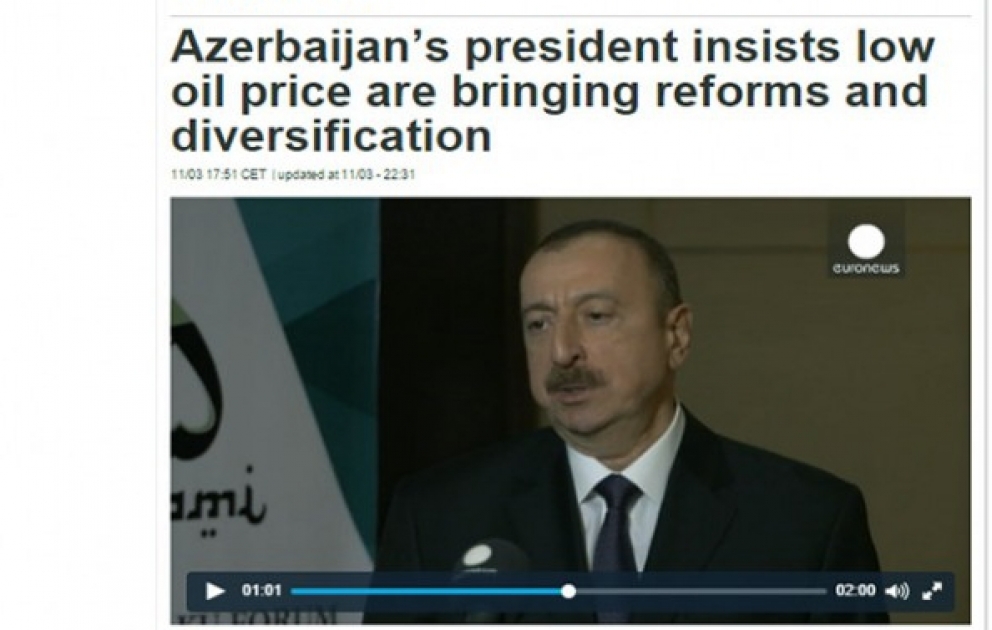 “Euronews” Prezident İlham Əliyevin müsahibəsini yayıb VİDEO