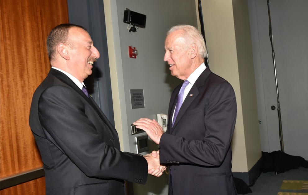 President Ilham Aliyev met with US Vice President Joe Biden VIDEO