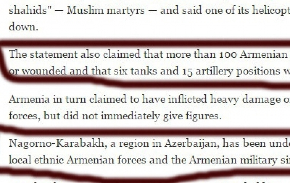 Associated Press: Ermənistan tərəfdən 100-dən çox əsgər öldürülüb və yaralanıb VİDEO