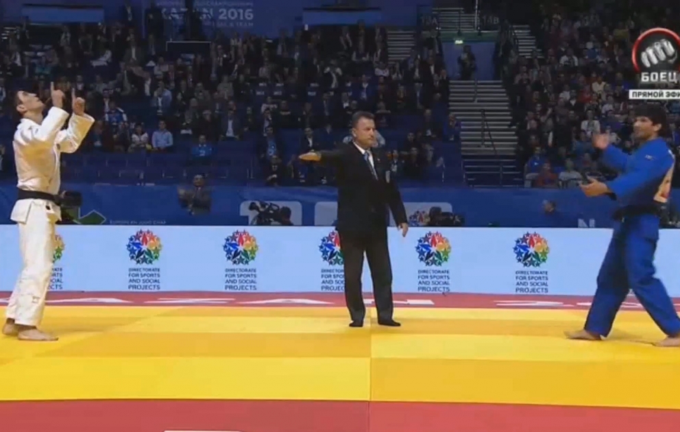 Дзюдоист Рустам Оруджев стал победителем чемпионата Европы ВИДЕО
