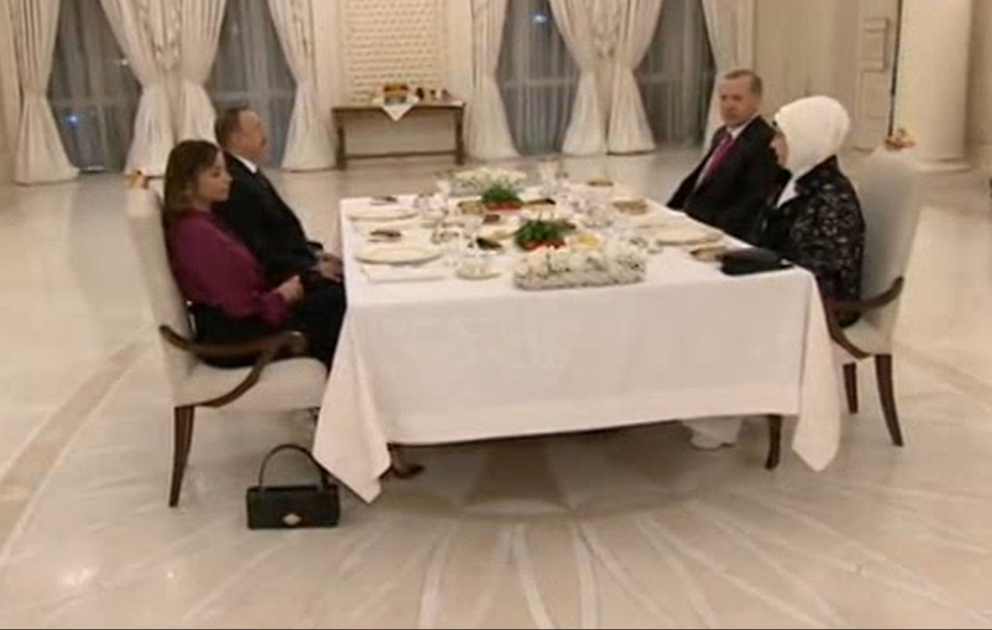 Presidents of Azerbaijan and Turkey had a joint dinner VIDEO