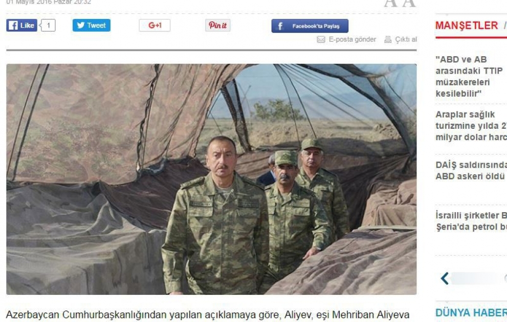 Türkiyə KİV-ləri Ermənistan silahlı qüvvələrinin mülki əhalini ağır artilleriyadan atəşə tutmasına geniş yer ayırıb VİDEO
